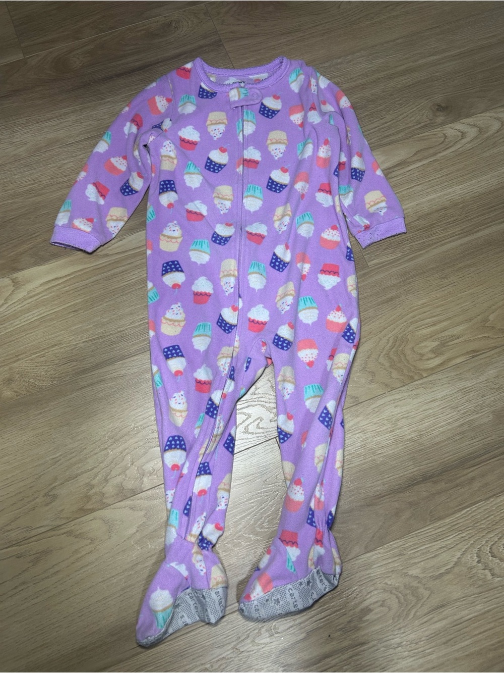 Carter's Lavender Cupcake Print Footed One-Piece Pajamas
